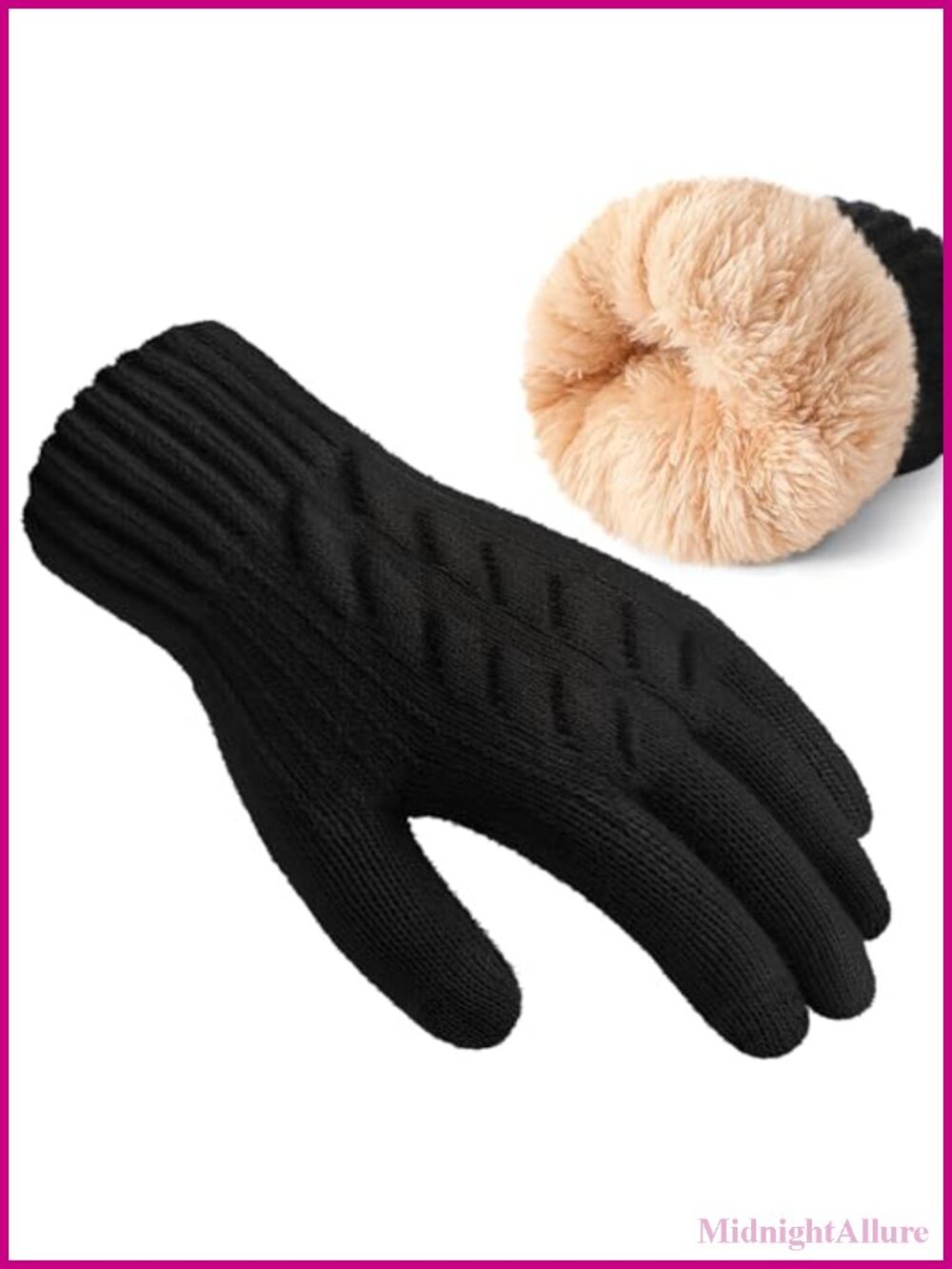 Winter Gloves for Women Touchscreen Warm Fleece Lined Acrylic Cold Weather